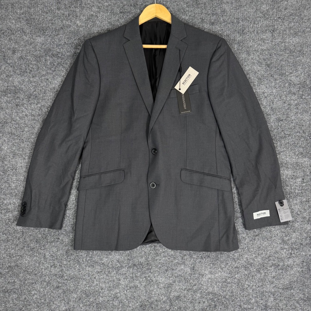 Kenneth Cole Reaction Blazer Slim Fit Mens 40R Grey Separate Coat NWT New